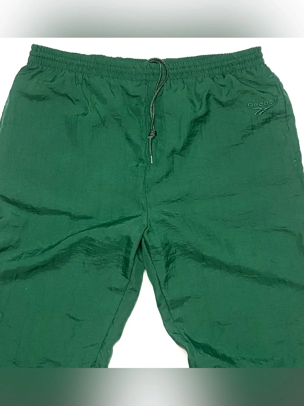 Vintage Reebok Men’s Lined Windbreaker Track Pants Forest Green Size XL Athletic